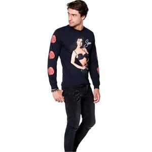 Official Selena Red Roses Black Long Sleeve T Shirt Floral Size Large